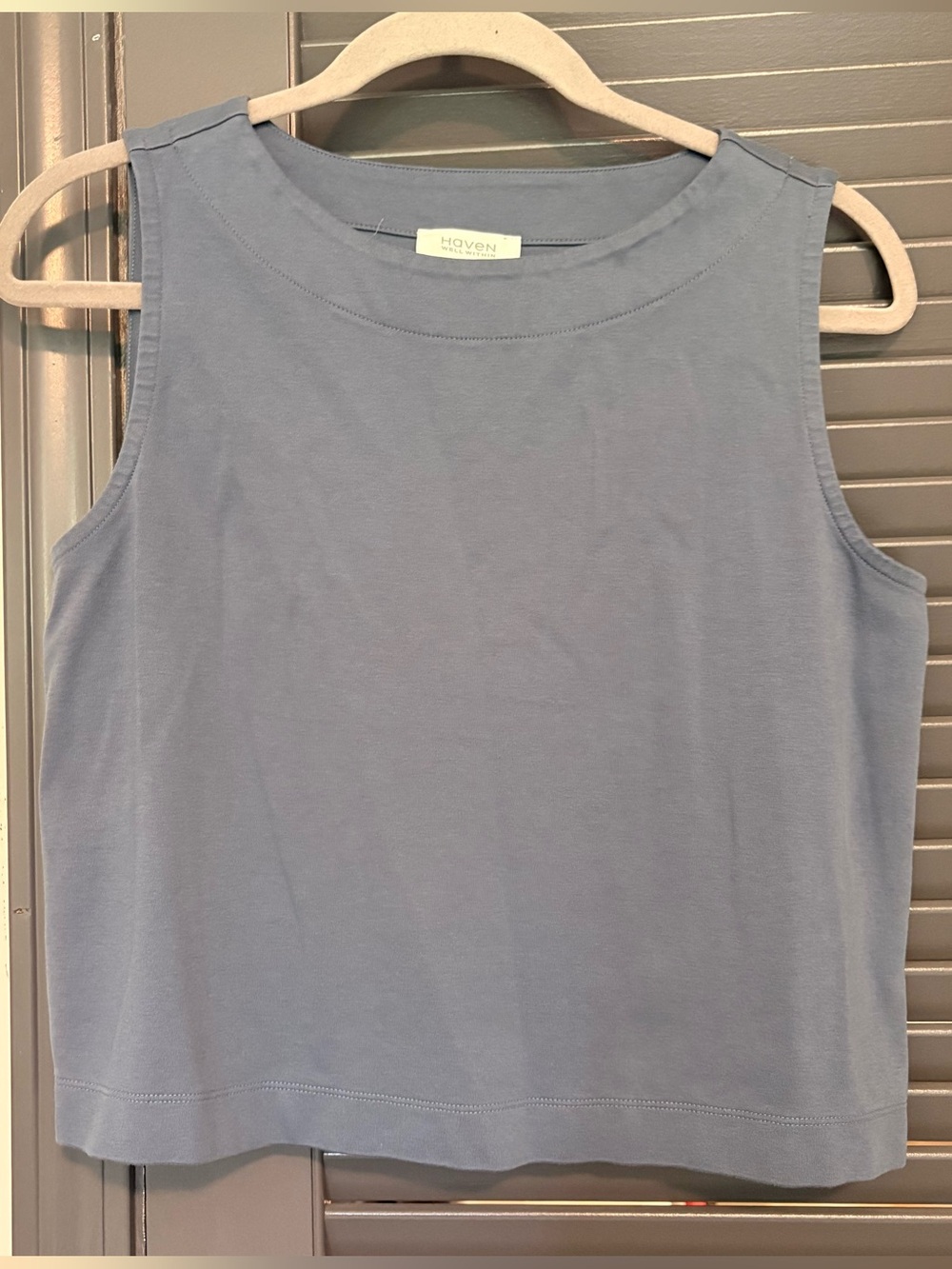 Haven Well Within Organic Cotton Relaxed Crewneck Tank - Dusty Blue